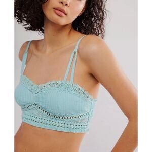 Free People Intimately Talullah Blue Lace Bralette Size Small